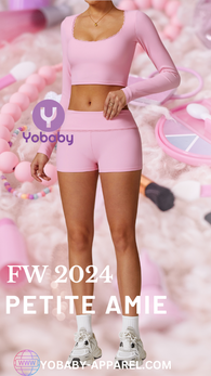 Yobaby Apparel FW 2024 Petite Amie - Babe Pink long sleeves and shorts set