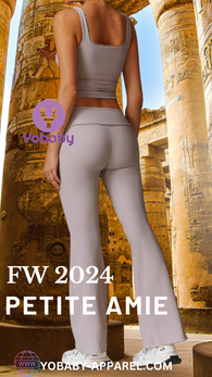 Yobaby Apparel FW 2024 Petite Amie - Beige top and flare pants set