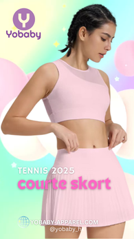 Yobaby Apparel 2025 Tennis - Courte Skort Pink