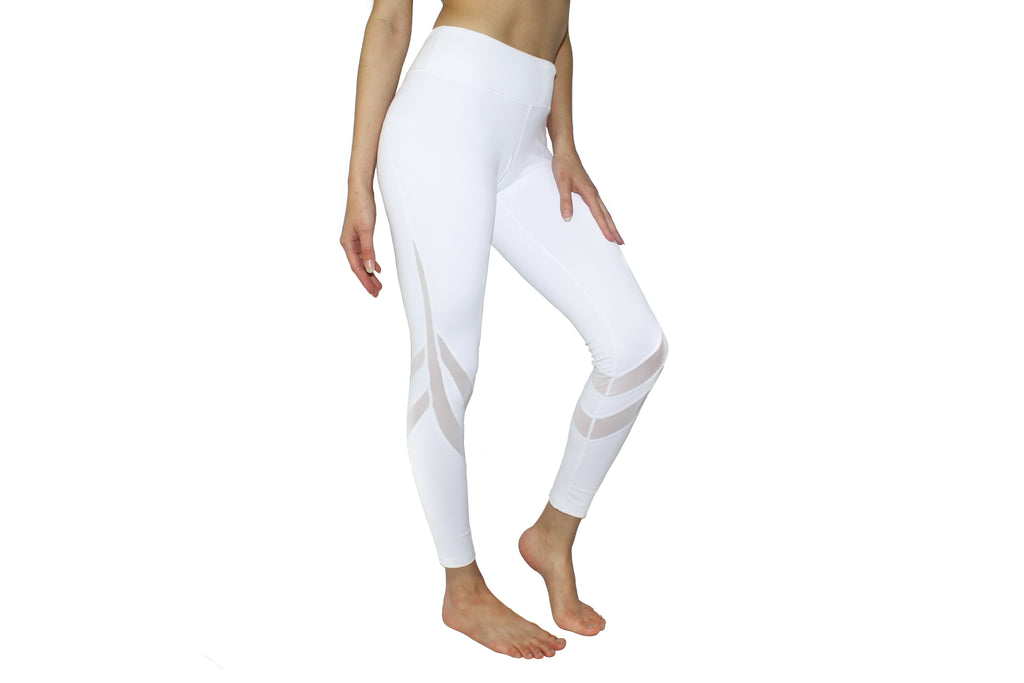 YOBABY APPAREL Double Mesh Bands Yoga Leggings (WHITE) ( stock repleni –  Yobaby Apparel