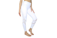 YOBABY APPAREL Double Mesh Bands Yoga Leggings (WHITE) - Yobaby Apparel