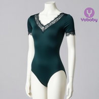 Pre-order Adult Short sleeves leotard with lace in Dark Green - (TM-11)