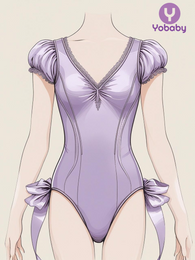 Pre-order Adult Short sleeves leotard with lace in Lilac - TM-25