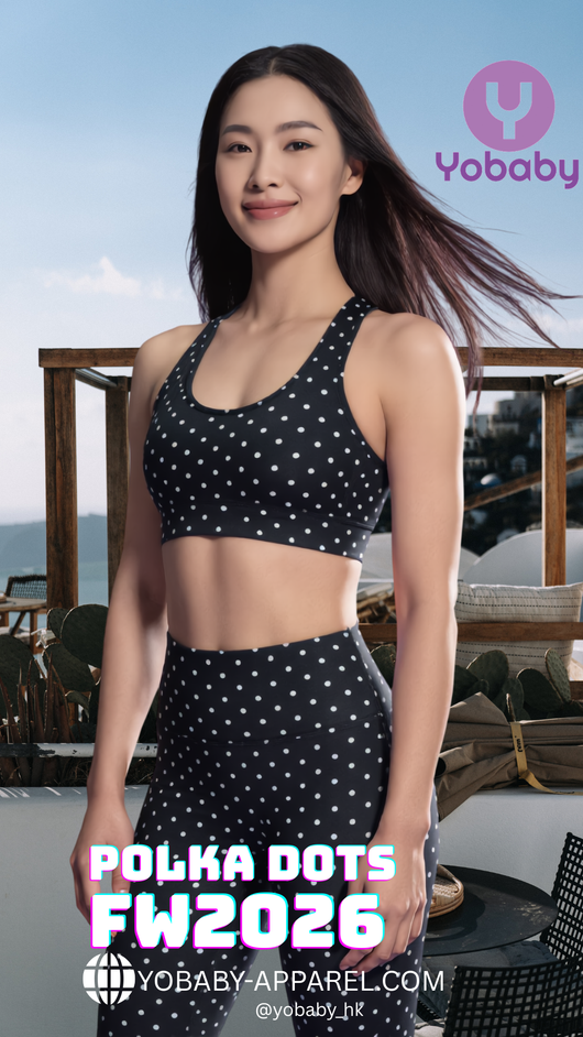 FW2026 Yobaby Apparel Polka Dots workout set - noir