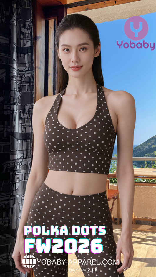 FW2026 Yobaby Apparel Polka Dots workout set - burgundy