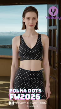 FW2026 Yobaby Apparel Polka Dots workout set - super short