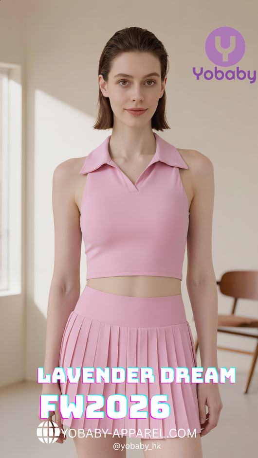 Yobaby Apparel FW 2026 Lavender Dream Tennis Skirt - Pink