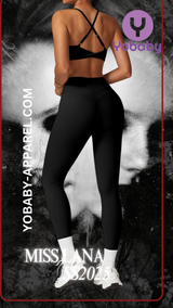 Yobaby Apparel SS 2025 Miss Lana - BlissCool High Rise Leggings and Bralette set in Black