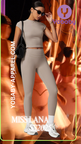 Yobaby Apparel SS 2025 Miss Lana - BlissCool High Rise Leggings and Tee set in Cream
