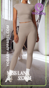 Yobaby Apparel SS 2025 Miss Lana - BlissCool High Rise Leggings and Tee set in Cream