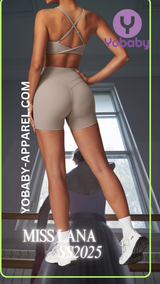Yobaby Apparel SS 2025 Miss Lana - BlissCool High Rise Shorts and Bralette set in Cream