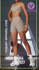 Yobaby Apparel SS 2025 Miss Lana - BlissCool High Rise Shorts and Bralette set in Cream
