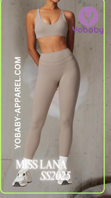 Yobaby Apparel SS 2025 Miss Lana - BlissCool High Rise Leggings and Bralette set in Cream