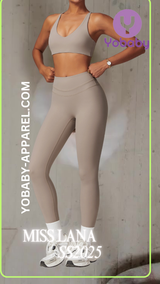 Yobaby Apparel SS 2025 Miss Lana - BlissCool High Rise Leggings and Bralette set in Cream