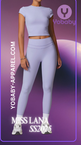 Yobaby Apparel SS 2025 Miss Lana - BlissCool High Rise leggings and Tee set in Lilac