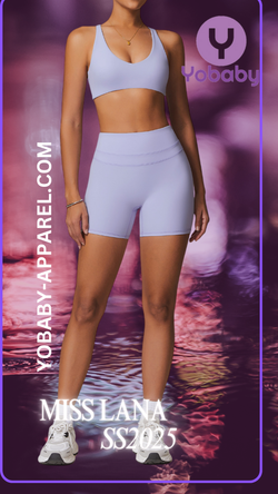 Yobaby Apparel SS 2025 Miss Lana - BlissCool High Rise Shorts and bralette set in Lilac