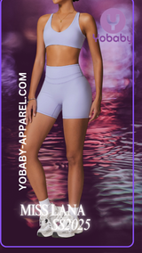 Yobaby Apparel SS 2025 Miss Lana - BlissCool High Rise Shorts and bralette set in Lilac