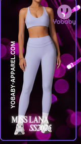 Yobaby Apparel SS 2025 Miss Lana - BlissCool High Rise leggings and bralette set in Lilac