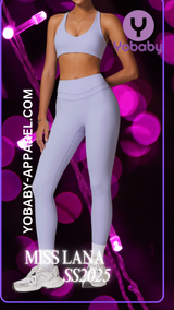 Yobaby Apparel SS 2025 Miss Lana - BlissCool High Rise leggings and bralette set in Lilac