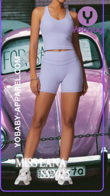 Yobaby Apparel SS 2025 Miss Lana - BlissCool High Rise Shorts and crop set in Lilac