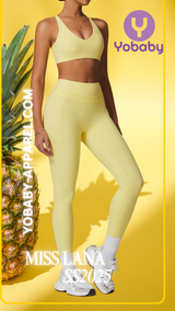 Yobaby Apparel SS 2025 Miss Lana - BlissCool High Rise leggings and Bralette set in pastel yellow