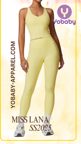 Yobaby Apparel SS 2025 Miss Lana - BlissCool High Rise leggings and crop set in pastel yellow