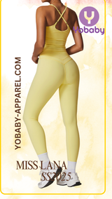 Yobaby Apparel SS 2025 Miss Lana - BlissCool High Rise leggings and crop set in pastel yellow