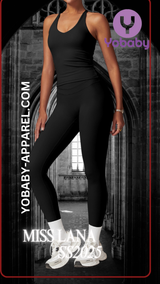 Yobaby Apparel SS 2025 Miss Lana - BlissCool High Rise Leggings and Crop set in Black