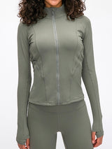 YOBABY APPAREL - Slim fit Zip-up Jacket ( Artichoke)